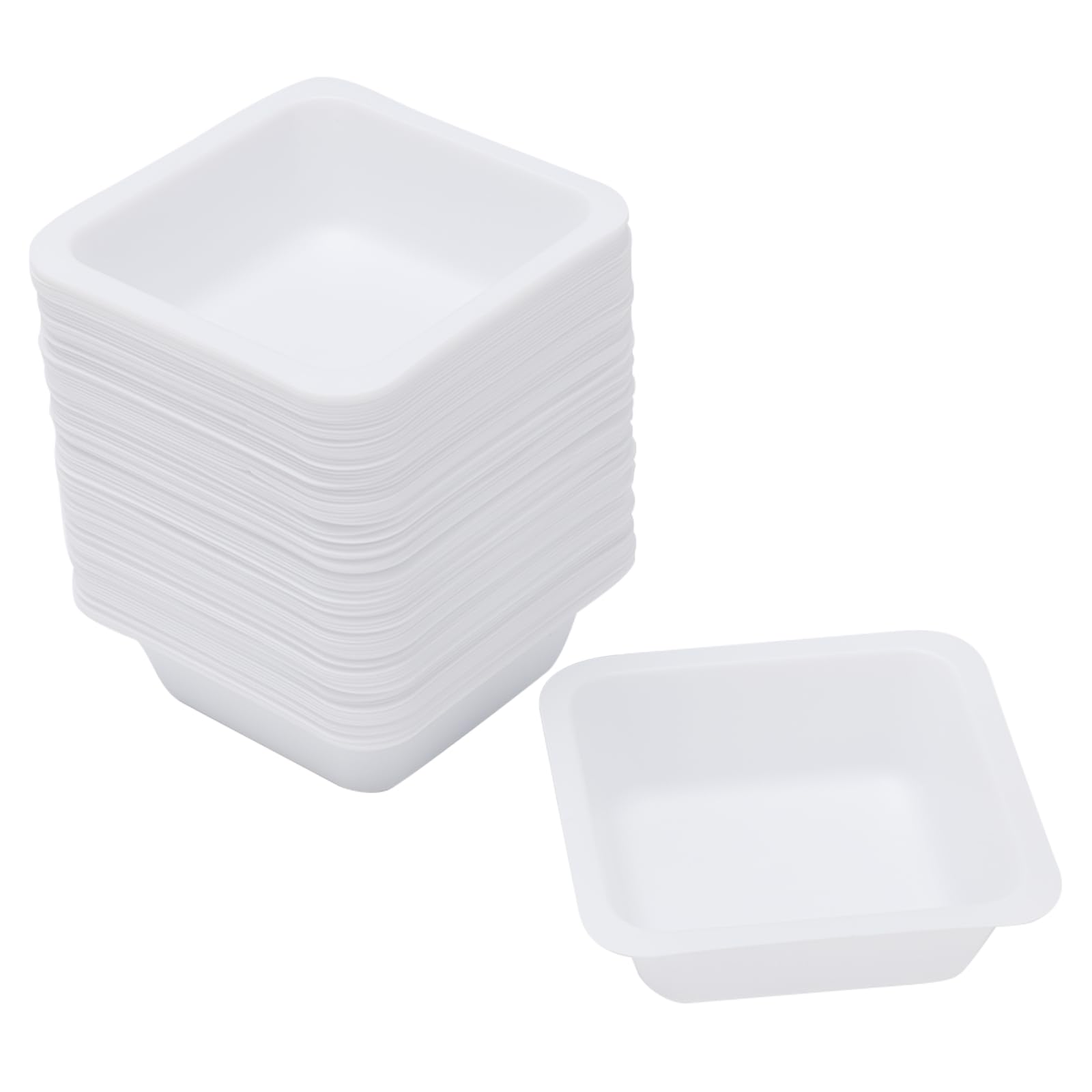 Stonylab Barquillas de Pesaje Medianas 100 ml Paquete de 100 Bandejas Desechables de Plástico para Balanzas