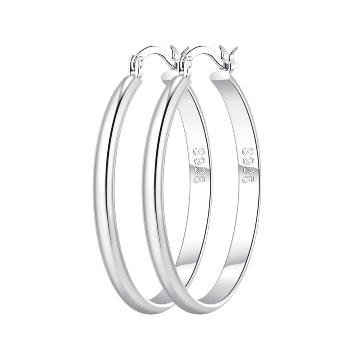 KISSPAT Orecchini A Cerchio Grandi In Argento Sterling - Cerchi 50 Mm Leggeri, Ipoallergenici, Regalo Donna - Foto 3