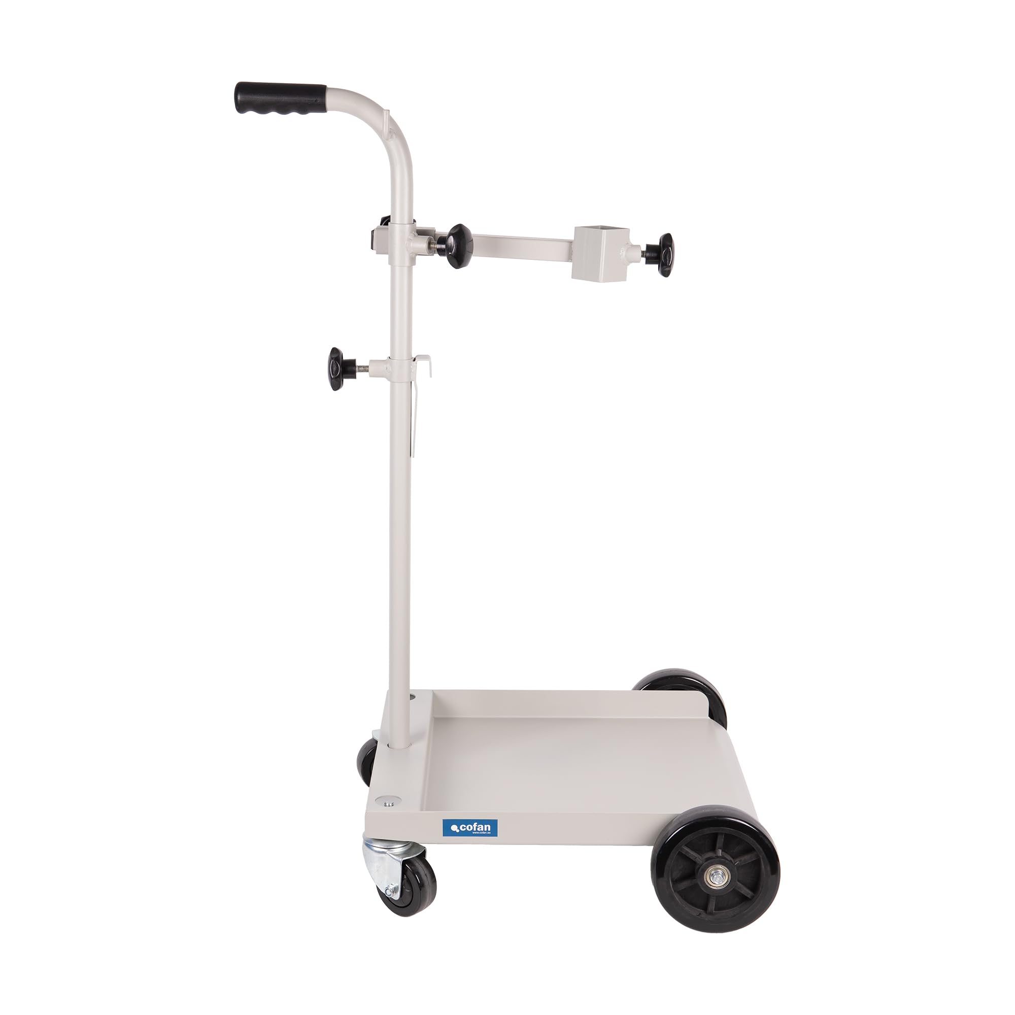 Cofan Carretilla portabidones de 60 litros | Ruedas delanteras de Ø150 mm y traseras de Ø75 mm | Mango ergonómico | Estructura de acero reforzado | Transporte de bidones en talleres y entornos industr