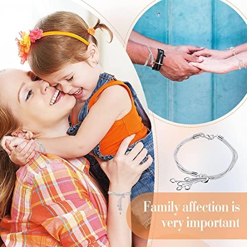 KEFERDIZ Sterling Silver Bracelet For Women Friendship Silver Bracelets Charm Bracelets Silver Chain Bracelet Love Personalised Adjustable Hand Chain Sister Bracelet Mother Day Gift-1PCS
