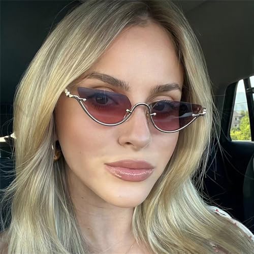Lunettes de soleil polygone pour femmes légères sans trace de nez - 2