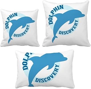 Blue Ocean Housse de coussin Motif dauphins