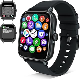 Bluetooth Smartwatch mit Telefonfunktion Herren Damen,1.7" Touchscreen Uhr Fitness Tracker mit Whatsapp/Nachricht Erinnerung, Fitnessuhr Schrittzähler, Geburtstag Weihnachten Geschenk, Armbanduhr