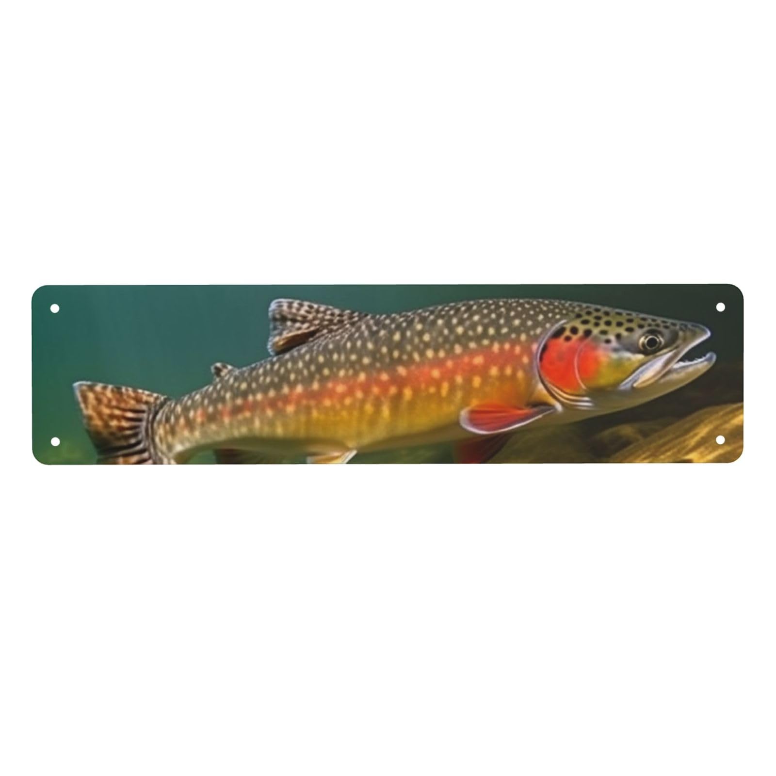 Vintage Metal Tin Signs Retro Garage Signs Stylish Wall Art Plaques for Home Decor Unique Poster 4x16 Inch Brook Trout Fly Fishing Metal Sign Outdoor Wall Decorations Gifts