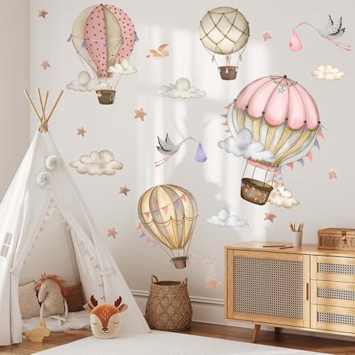 Vinilos decorativos globo aerostático acuarela 30x90 cm miniatura 1