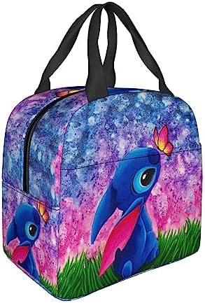 EFDSXFB Lunch Box Large Capacity Insulated Lunch Bag, Cute Reusable Bento Lunch Box with Front Pocket or Women Men Teens Work Picnic