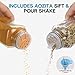 AOZITA 24 Pcs Glass Spice Jars with Labels - 4oz Empty Square Spice Bottles Containers, Condiment Pot, Shaker Lids and Airtight Metal Caps - Silicone Collapsible Funnel