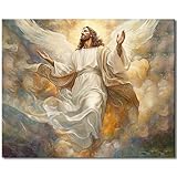 TFIAVSIN Jesus Christ Paint by Number, Paint by Numbers for Adults Beginner, Jesus DIY Oil Painting by Numbers on Canvas with Brushes and Pigment for Gifts - 16x20 Inch, Without Framed