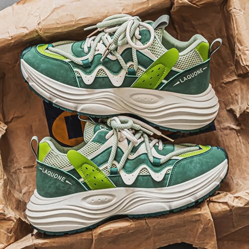 Men's Fashion Lace-Up Chunky Sneakers Lightweight Non Slip Platform Walking Running Driving Casual Sport Shoes4