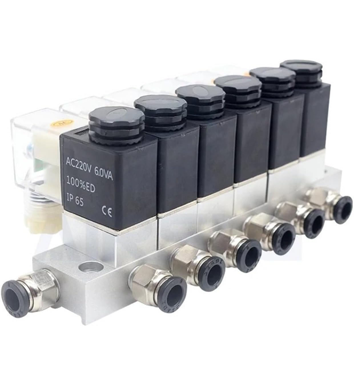 1 Stück 2V025-08 Normalerweise geschlossenes pneumatisches Magnetventil – 12 V/24 V/220 V 2-Wege-Plug-In-Umschaltventil for Gas- und Flüssigkeitssteuerung(AC110V 8 in 8 out)