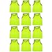 BlueDot Trading Youth Sports Pinnie Scrimmage Training Vest, Yellow, 12 Pack