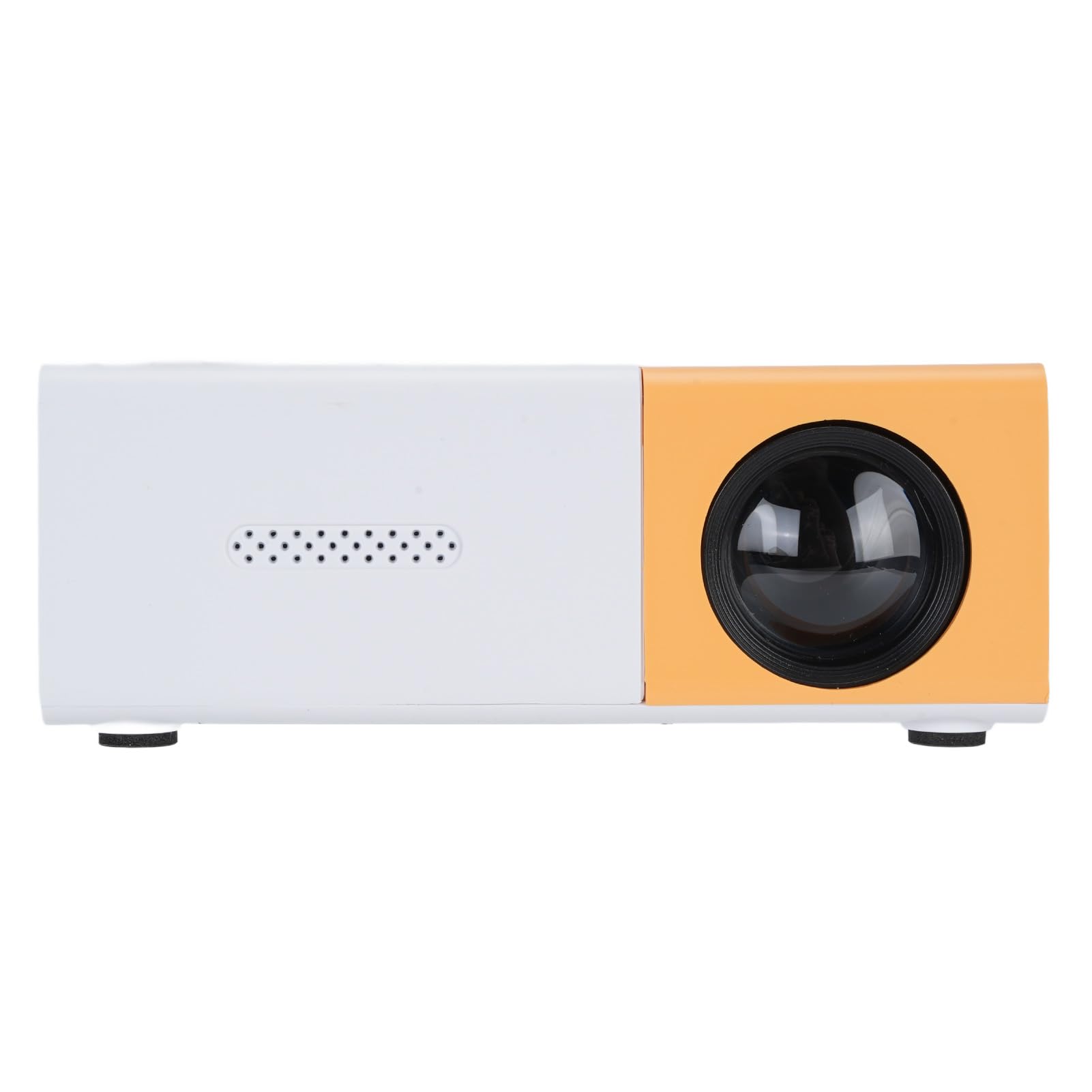 Mini Projecteur, Projecteur Portable de Support 1080p, Correction Automatique Keystone, Projecteur de Film Compatible avec Le Smartphone TV Stick/HDMI/USB, Jaune