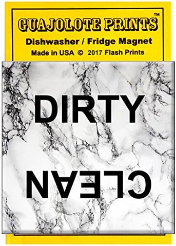 Miniatura 2 de Imán para lavavajillas, letrero "Clean Dirty", metal fuerte, elegante diseño de mármol, 1 unidad, 2.5 x 2.5 pulgadas