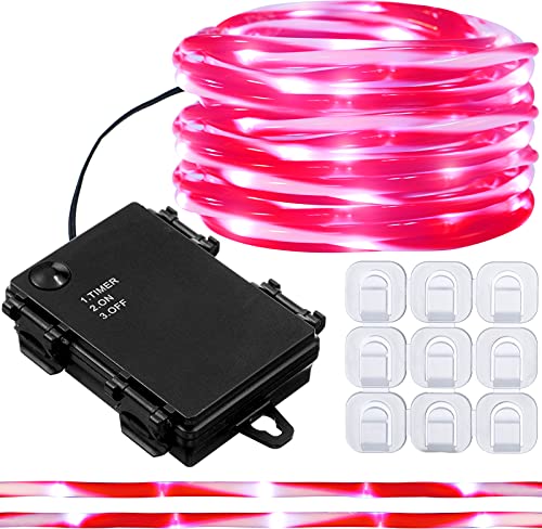 16.5 Feet 67 Led Christmas Rope Lights Candy Cane Christmas Lights Fairy Lights Battery Operated String Lights With Timer Battery Box For Christmas Garden Outdoor Indoor Decor (Red And White,1 Pack) #TOP23