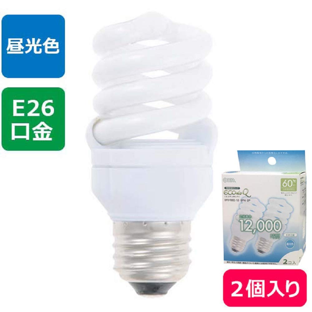 Amazon | オーム電機 電球形蛍光灯 エコデンキュウ スパイラル形 E26
