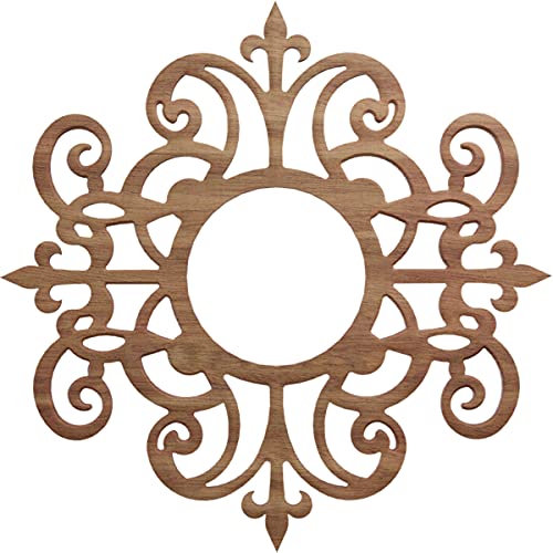 Ekena Millwork 16" OD x 5 1/4" ID x 3/8" T Dijon Wood Fretwork Pierced Ceiling Medallion, Walnut