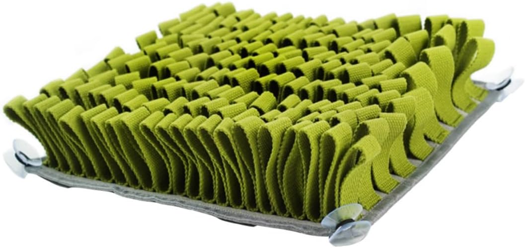 Kisangel 1pc Pet Sniffing Blanket for Dogs Foraging Cushion Toy Slow Eating Mat for Pet Training Non- Design for Mental and Reducing Boredom Dark Green