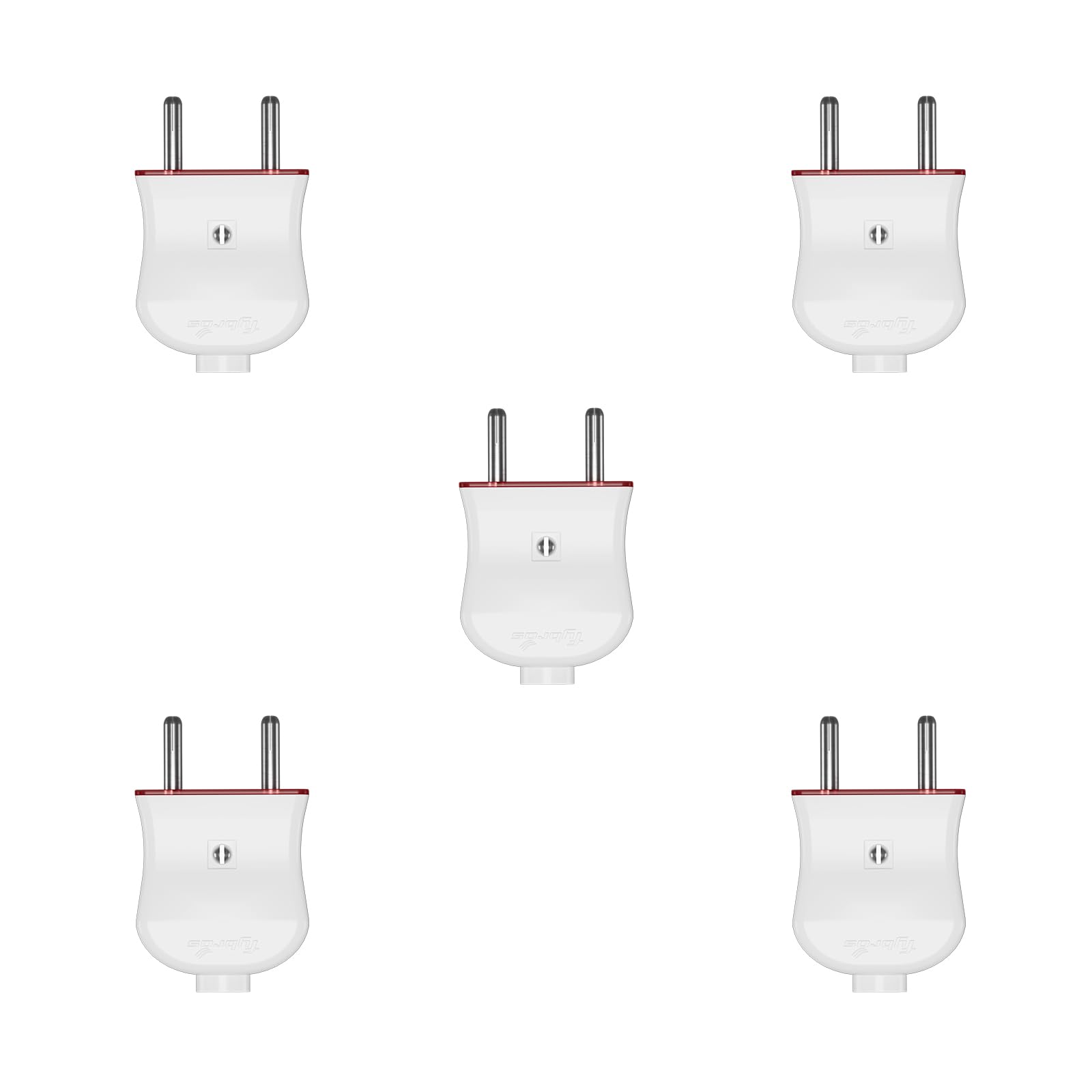 Fybros Adora 2-Pin Male Adapter Plug Top, 6A / 220–240V — Pack of 5 — Made in India | Heavy Brass Pins | Secure Cord Grip-picture-21