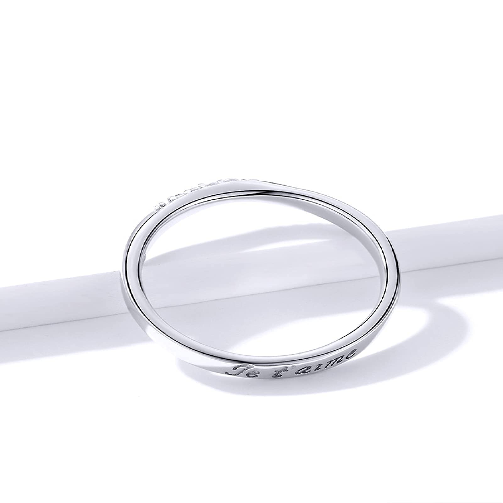 WXKAGF Sterling Silber 925 Ringe Schillernde Zirkonia Fingerringe für Frauen Hochzeit Schmuck Chic Stilvoll