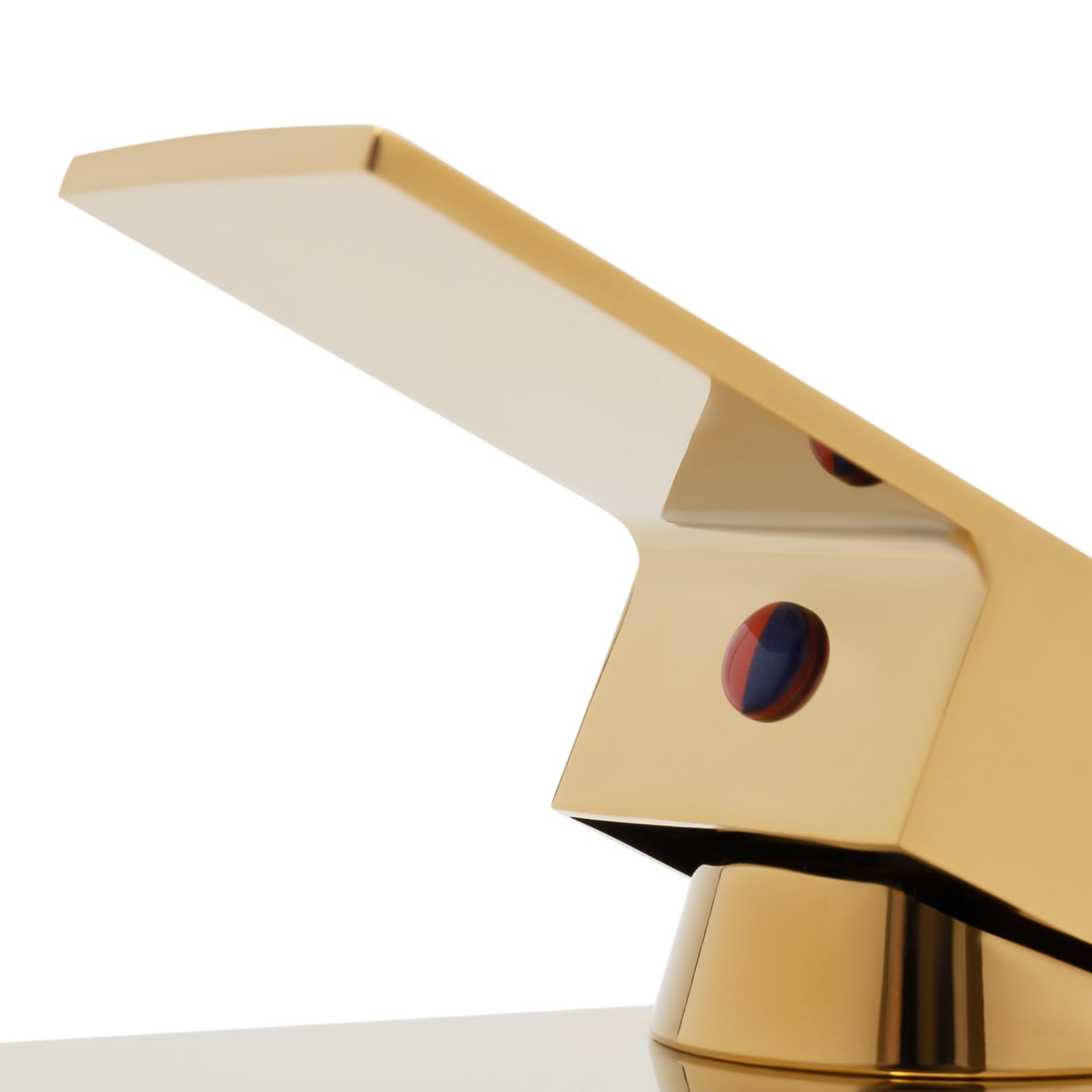 Robinet de lavabo Robinet mitigeur monocommande Robinetterie de lavabo Robinet cascade d'eau froide chaude Robinet cascade pour salle de bain avec bec tuyau d'évacuation en acier inoxydable doré