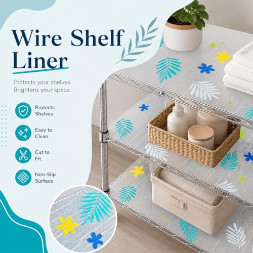 Image of Anti-Slip Kitchen Cabinet Drawer Shelf Mat Liner Sheets Waterproof Strong Table Mat EVA for Bathroom, Fridge Mat Textured Multipurpose Use (45 cm x 300 cm) (Yellow Flower)