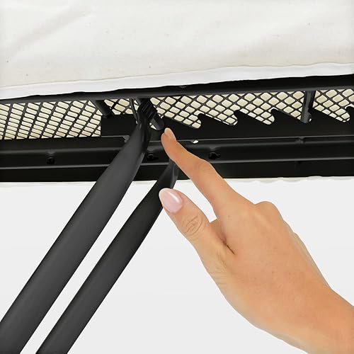 Miniatura 4 de Brabantia Tabla de planchar tamaño C (49 x 18 pulgadas), 7 opciones de altura, soporte para plancha de vapor sólido (azul tenim) pies