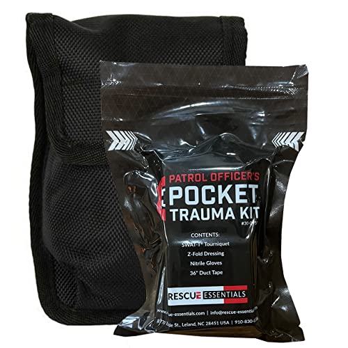 Greatest Product Pocket Trauma Kit, IFAK for Bleeding Control, Vacuum Sealed with Tear Notches, Compact with SWATT Tourniquet and Z-Fold Dressing by Rescue Essentials