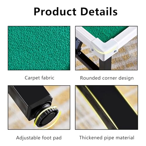 Mesa G plegable de 31.4 pulgadas, mesa de póquer portátil con parte superior de alfombra suave, diseño plegable para la noche G familiar, patas de metal resistentes