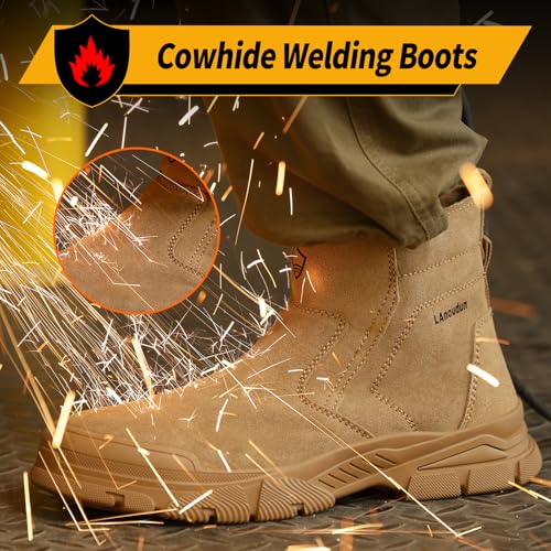 Water-resistant Work Boots for Men Comfortable Mens Steel Toe Shoes Lightweight Safety Toe Shoes for Men Indestructible Soft Work Shoes Construction Boots for Warehouse4