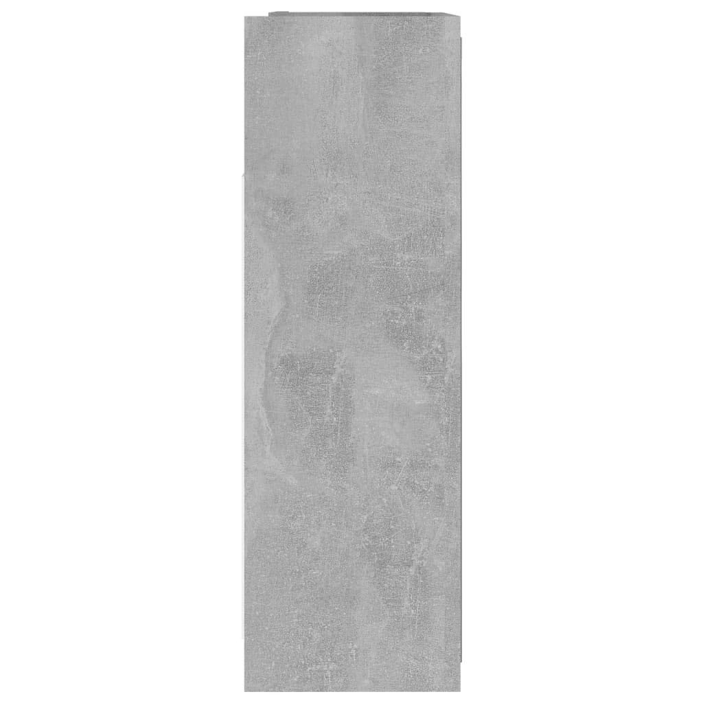 vidaXL Armario Espejo de Baño Inodoro Aseo Muebles Mobiliario Almacenamiento Estante Decoración Adorno Contrachapada Gris Hormigón 62,5x20,5x64 cm