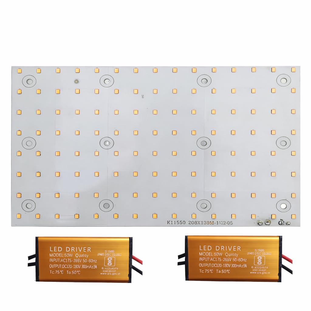 Khatu Led Plate 100W Led Repairing Old Lence Flood Light | MCPCB | Aluminum 1MM Thickness 90/100 LM/WATT,85% Energy Saving,High Brightness,Durability with 2 Pcs 50W Driver (Warm White)-image-34