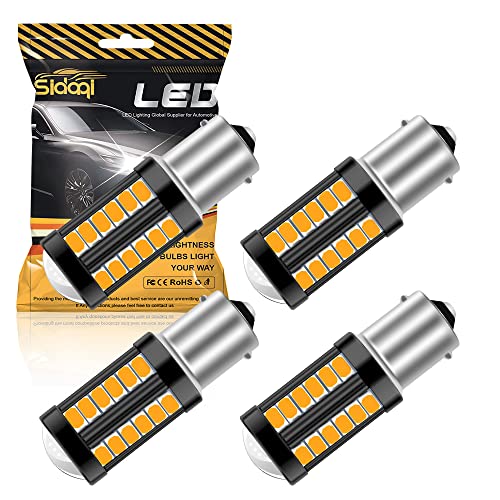 Sidaqi 1156 BA15S P21W 1141 1095 7506 Ampoules LED 5630 33SMD Ambre 900LM Remplacer pour Clignotants Avant et Arrière 12-30V 3,6W (pack de 4)