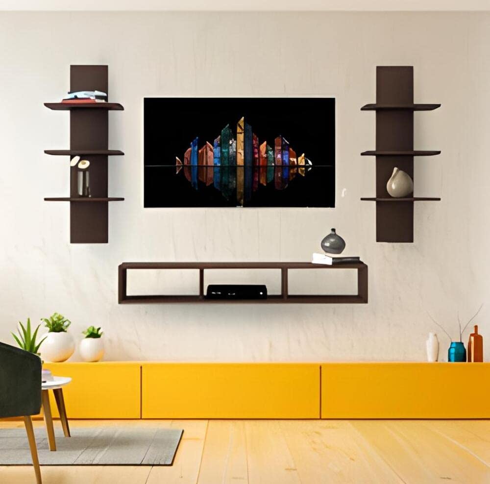 Bros Moon Wooden TV Set Top Box Wall Shelf/Holder/Wall Mount