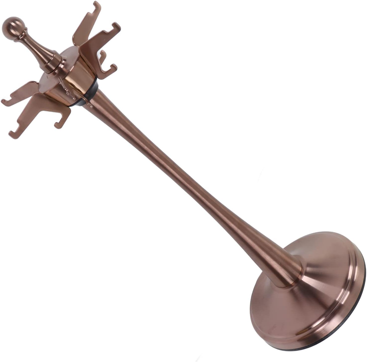 Kitchen Utensil Holder, Stainless Steel Space Saving Rotatable Kitchen Decor Hooks with Heavy Base for Storing Shovels, Fruit Knives, Spoons (Rose Gold)