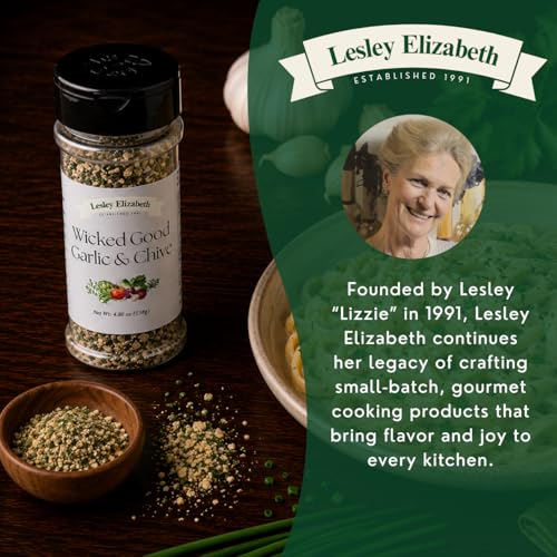 Image of Lesley Elizabeth Wicked Good Garlic & Chive Seasoning Blend - Bold Garlic, Onion & Chives with Chili & Curry All-Purpose Spice