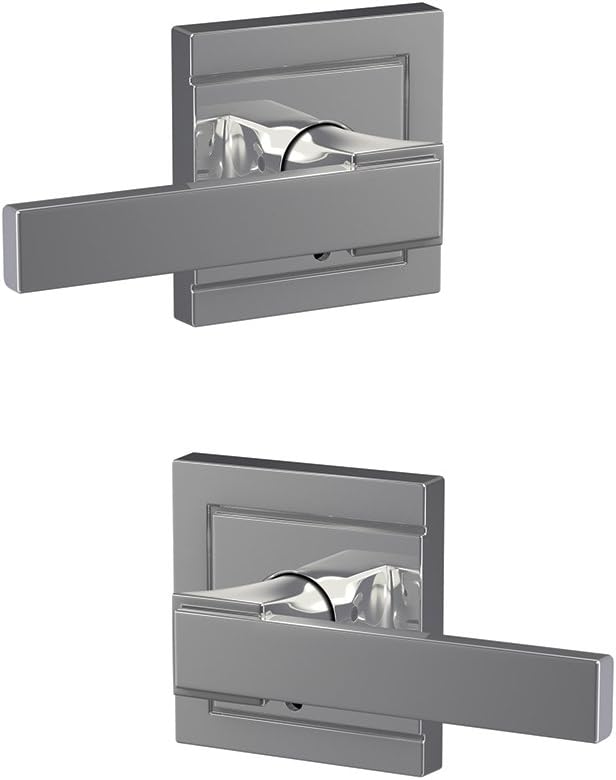 Schlage Custom FC172 NBK 625 ULD Northbrook Non-Turning Lever with Upland Trim, Bright Chrome