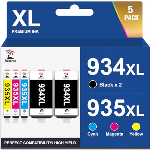 Palmtree 934XL 935XL Remplacement de Cartouches d'encre Compatible pour HP Officejet Pro 6230 6830 Officejet 6820 (2 Noir, 1 Cyan, 1 Magenta, 1 Jaune)