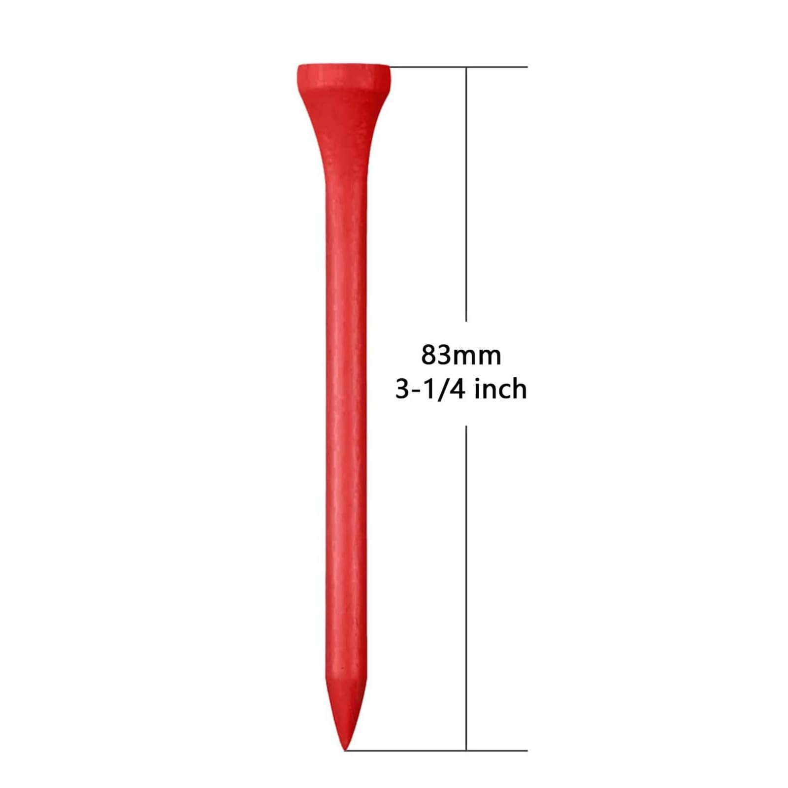Zivisk Wooden Golf Tees 3-1/4 inch 100 Count, Long Golf Wood Tees(Red,83mm) - Image 2