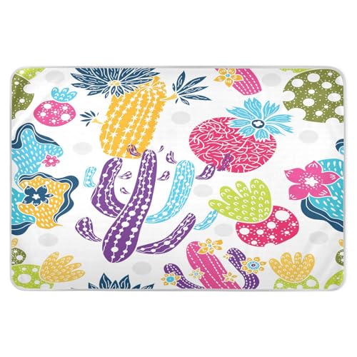 susiyo Cactus Colorful Red Bed Pads for Incontinence Mattress Protector Anti-Slip Waterproof Pads (56