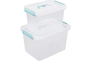Mint-Green Lidded Small Plastic Totes for Multipurpose and Convenient Storage