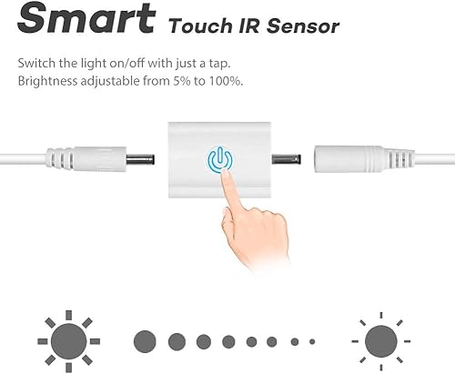 Miniatura 4 de Megulla Tira de luz LED blanca impermeable con control remoto y fuente de alimentación de 12 V con certificación ETL, 16.4 pies16.4 ft 6500 K