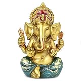 Ganesha Statue Elephant Hindu God of Success Large 9.5-inch-tall Resin Ganesh Idol Hand-Painted in G