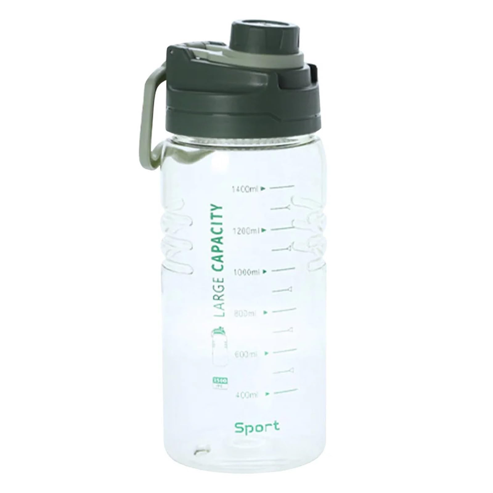 QuxetlRyz Sports Water Bottle 1500ML Sports Water Bottle Portable Travel Fitness Kettle(Green)