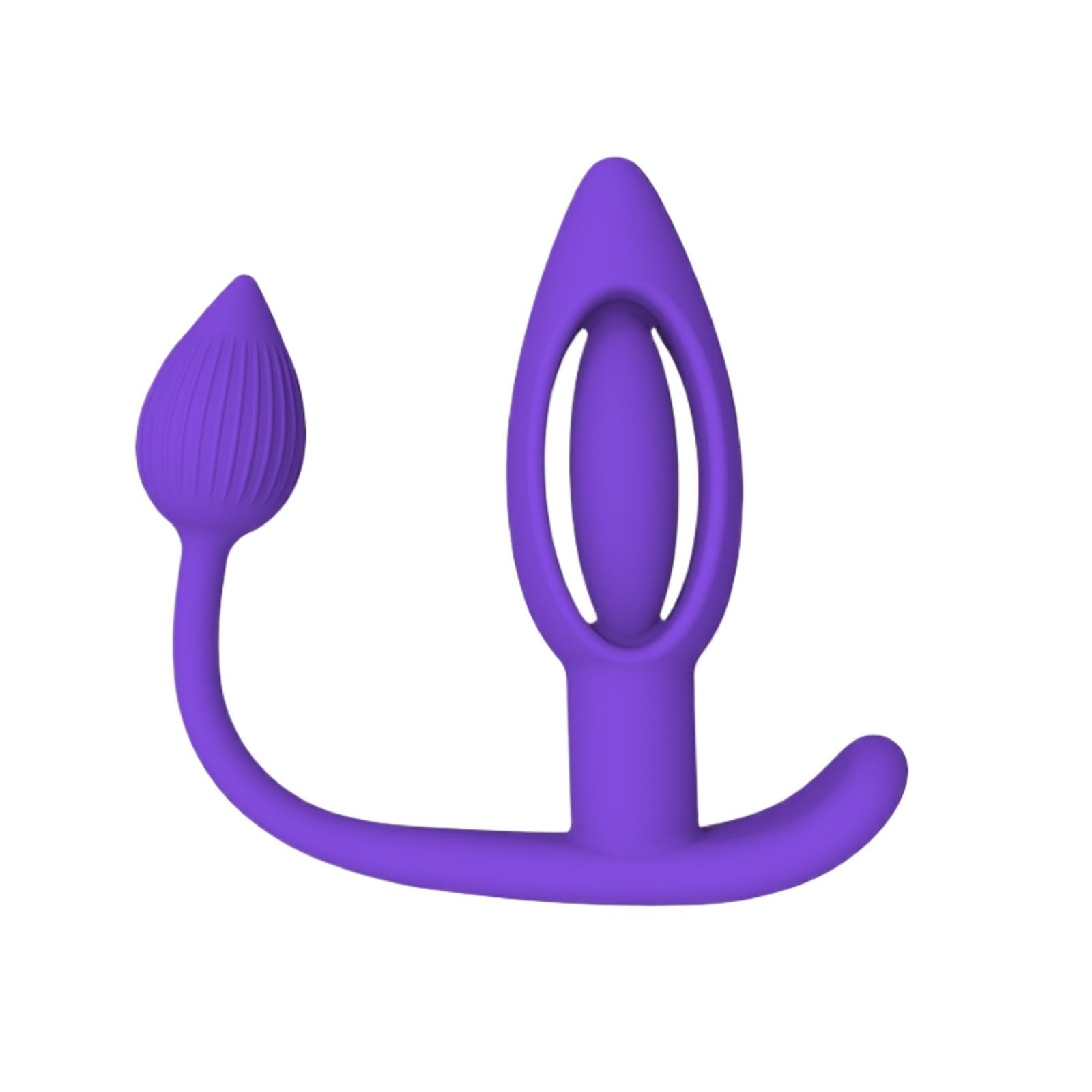 Vibratore indossabile a doppia zona da donna, silicone morbido 2 in 1 | Stimolazione interna ed esterna, ricaricabile USB, alimentazione a batteria, controllo manuale(10 modes purple)