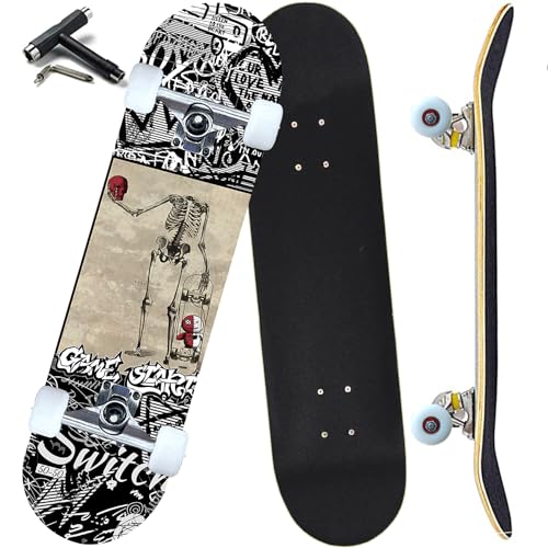 ANYFUN Pro Complete Skateboards for Beginners Girls Boys Kids Youths Teens...