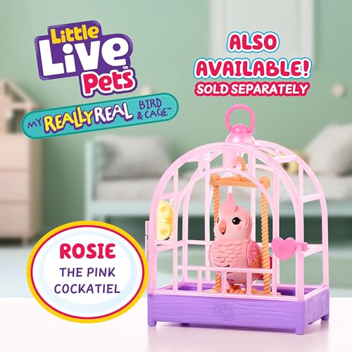 Little Live Pets My Really Real Bird & Cage – Indie, Interaktives, realistisches Vögelchen, Über 20 Geräusche & Reaktionen (Käfig: 25 cm, Bird: 10,9 cm), Aufnahme/Wiedergabe, Mitnehmen & Präsentieren