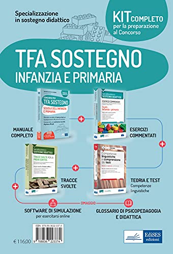  Kit completo per la preparazione al concorso: Specializzazione in sostegno didattico-Competenze linguistiche e comprensione del testo. Teoria ed ... e primaria. Con software di simulazione
