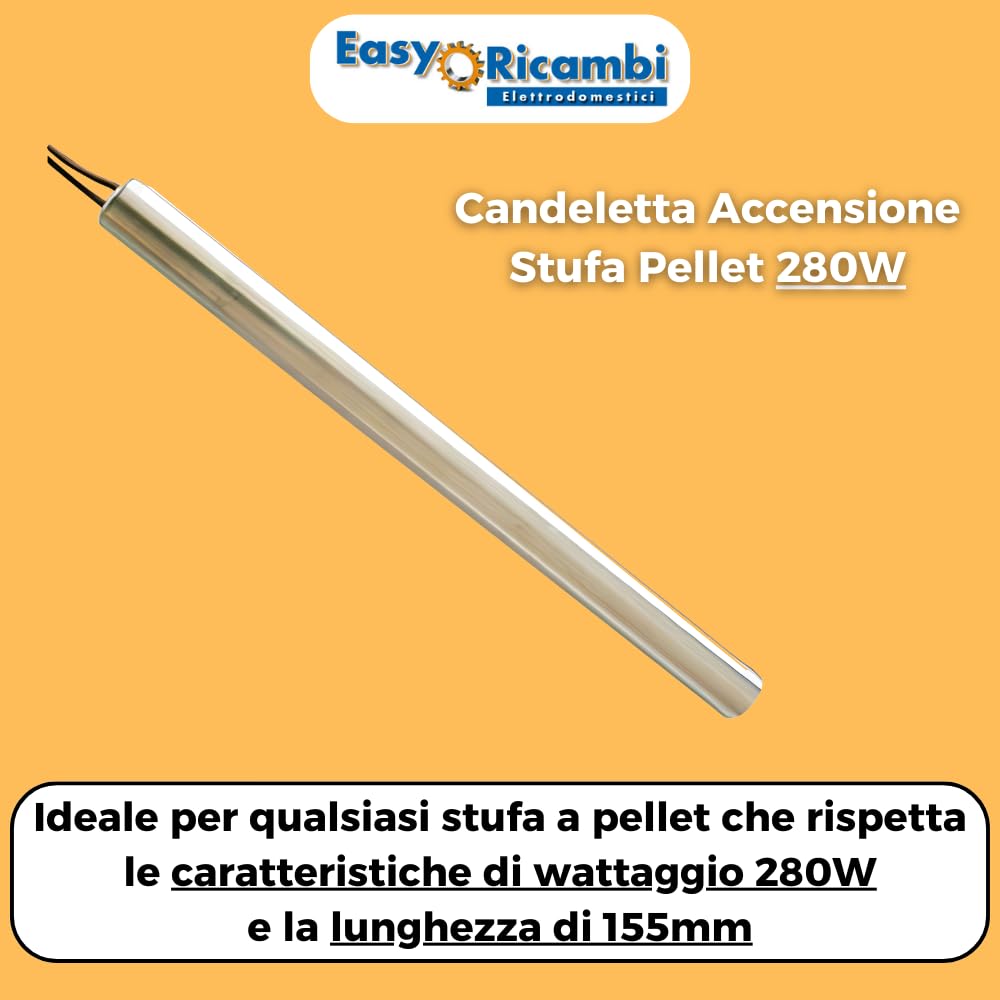 Świeca zapłonowa do pieca na pellet, 280 W, 155 mm; średnica 10 mm; do modelu La Nordica Extraflame
