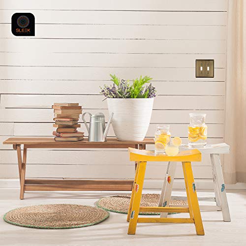 Sleeklighting | Wall Plates Decorative Classic Antique Brass | Electric Outlet And Switch Covers| Style: 2 Gang Toggle (2 Pack) #TOP3