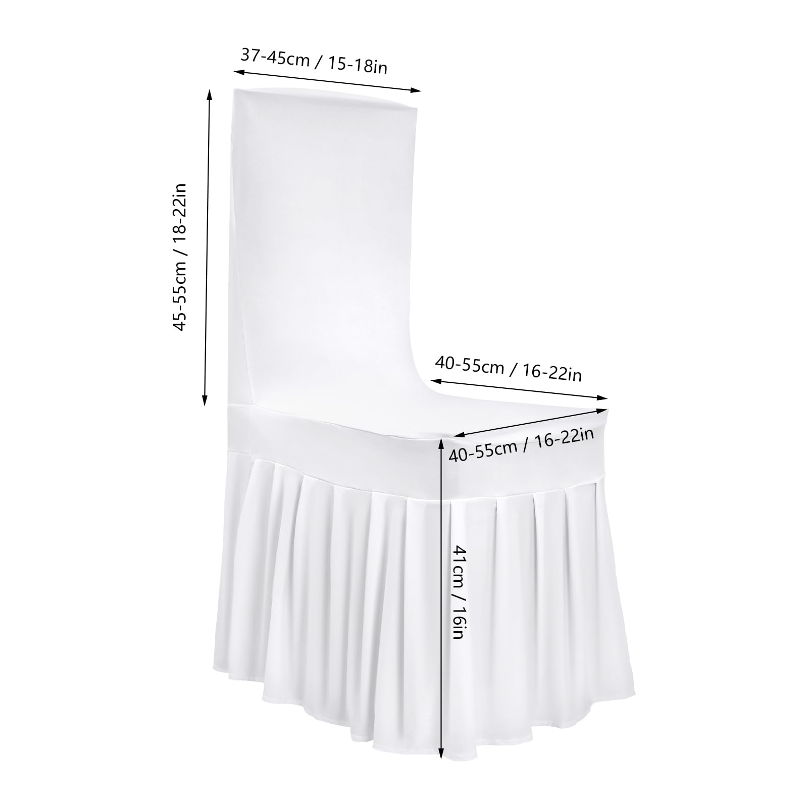 Stuhlhussen mit Skirting Faltenrock Polyester Spandex Universelle Waschbare Stuhlabdeckung Stretch Slipcovers für Hochzeit Party Essen Bankett Stuhl Dekoration, 20 Stück
